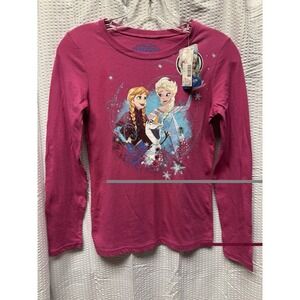 Disney Frozen Pink Girls Graphic Long Sleeve Tee Size L/14 NWT